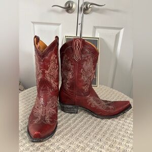 Old Gringo Red Leather Butterfly Boots